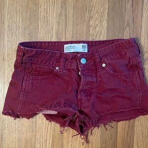 Abercrombie & Fitch Burgundy Jean Shorts